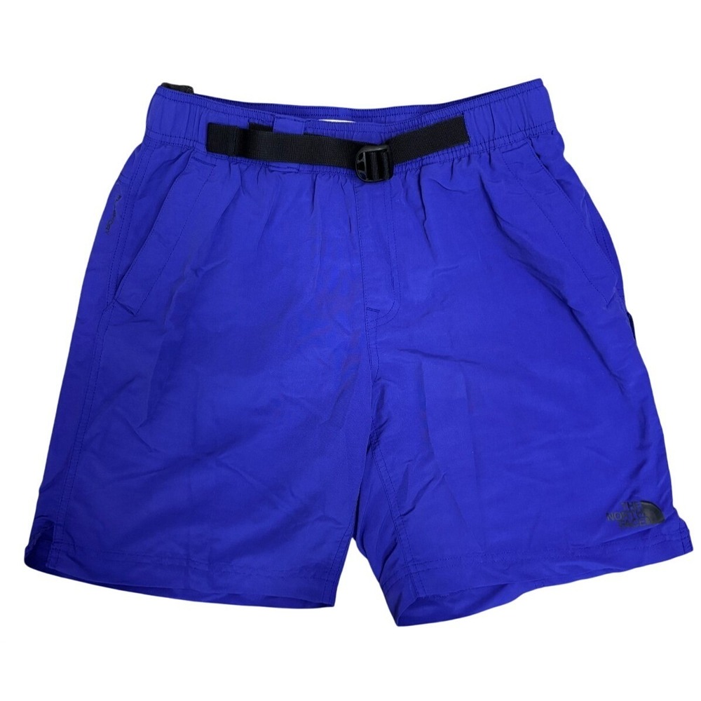 The North Face Belted Class V Swim Trunks River Shorts  Mens S Liner Blue Purple